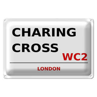 Blechschild London 30x20cm Charing Cross WC2 Wanddeko