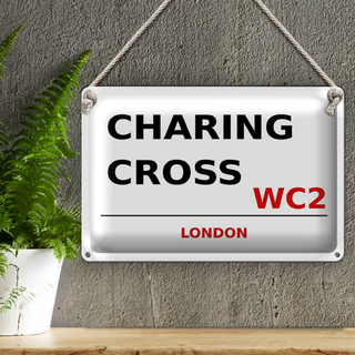 Blechschild London 30x20cm Charing Cross WC2 Wanddeko