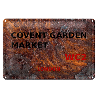 Blechschild London 30x20cm Covent Garden Market WC2 Rost