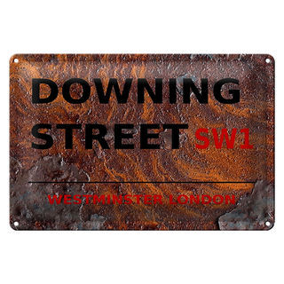 Blechschild London 30x20cm Westminster downing Street SW1 rost