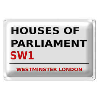 Blechschild London 30x20cm Houses of Parliament SW1