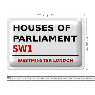 Blechschild London 30x20cm Houses of Parliament SW1
