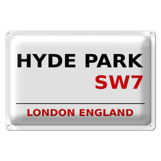 Blechschild London 30x20cm England Hyde Park SW7