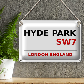 Blechschild London 30x20cm England Hyde Park SW7
