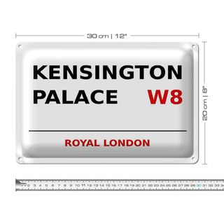 Blechschild London 30x20cm Royal Kensington Palace W8
