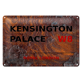 Blechschild London 30x20cm Royal Kensington Palace W8 Rost