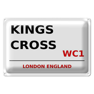 Blechschild London 30x20cm England Kings Cross WC1