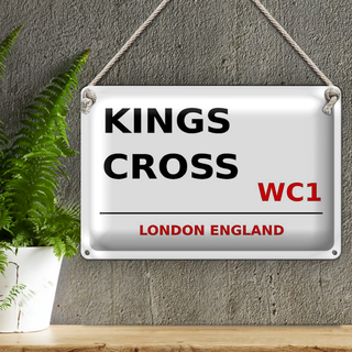 Blechschild London 30x20cm England Kings Cross WC1