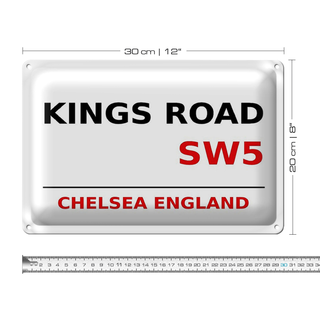 Blechschild London 30x20cm England Chelsea Kings Road SW5