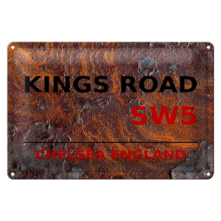 Blechschild London 30x20cm England Chelsea Kings Road SW5 rost