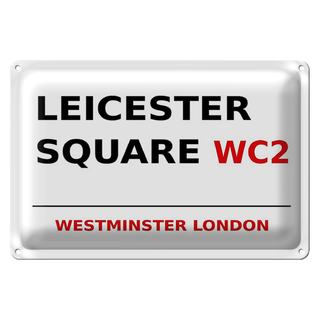 Blechschild London 30x20cm Westminster Leicester Square WC2