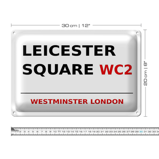 Blechschild London 30x20cm Westminster Leicester Square WC2