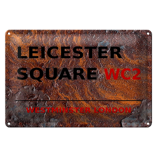 Blechschild London 30x20cm Westminster Leicester Square WC2 rost