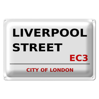 Blechschild London 30x20cm City Liverpool Street EC3