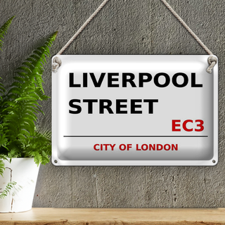 Blechschild London 30x20cm City Liverpool Street EC3