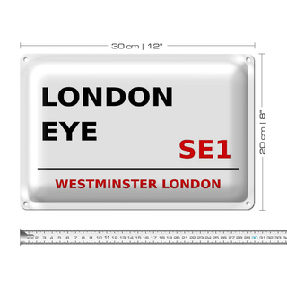 Blechschild London 30x20cm Westminster London Eye SE1