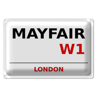Blechschild London 30x20cm Mayfair W1 Wanddeko