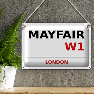 Blechschild London 30x20cm Mayfair W1 Wanddeko