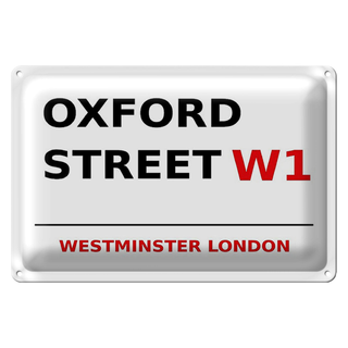Blechschild London 30x20cm Westminster Oxford Street W1