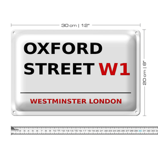Blechschild London 30x20cm Westminster Oxford Street W1
