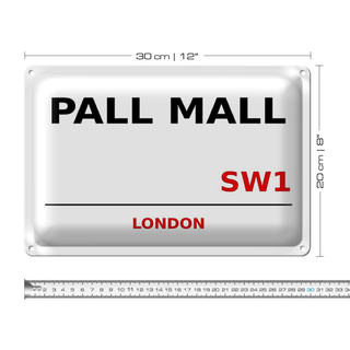 Blechschild London 30x20cm Pall Mall SW1 Wanddeko
