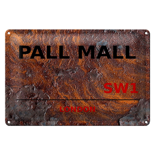 Blechschild London 30x20cm Pall Mall SW1 Rost