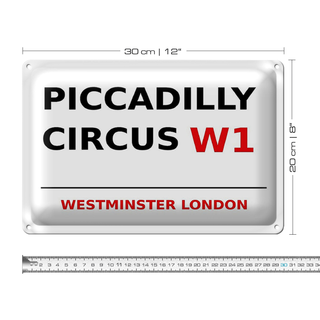 Blechschild London 30x20cm Westminster Piccadilly Circus W1