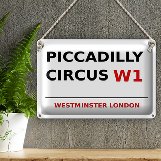 Blechschild London 30x20cm Westminster Piccadilly Circus W1