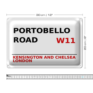 Blechschild London 30x20cm Portobello Road W11 Kensington