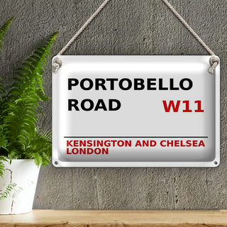 Blechschild London 30x20cm Portobello Road W11 Kensington
