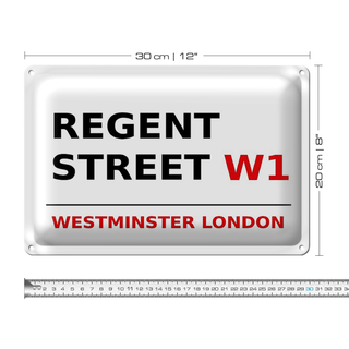 Blechschild London 30x20cm Westminster Regent Street W1
