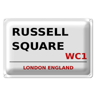 Blechschild London 30x20cm England Russell Square WC1