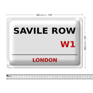 Blechschild London 30x20cm Savile Row W1