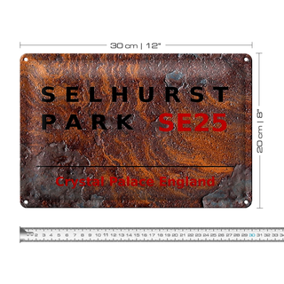 Blechschild London 30x20cm England Selhurst Park SE25 Rost