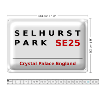 Blechschild London 30x20cm England Selhurst Park SE25