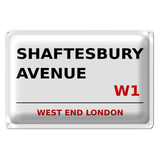 Blechschild London 30x20cm West End Shaftesbury Avenue W1