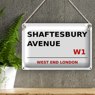 Blechschild London 30x20cm West End Shaftesbury Avenue W1