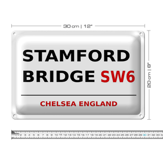 Blechschild London 30x20cm England Stamford Bridge SW6