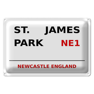 Blechschild England 30x20cm Newcastle St. James Park NE1