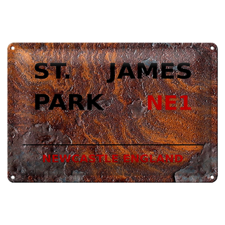 Blechschild England 30x20cm Newcastle St. James Park NE1 rost