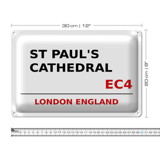 Blechschild London 30x20cm England St Paul´s Cathedral EC4