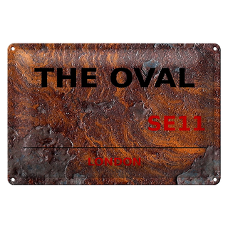 Blechschild London 30x20cm The Oval SE11 Rost