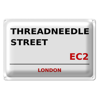 Blechschild London 30x20cm Threadneedle Street EC2