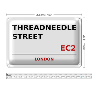 Blechschild London 30x20cm Threadneedle Street EC2