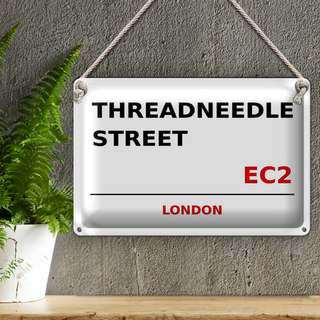 Blechschild London 30x20cm Threadneedle Street EC2