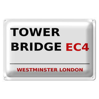 Blechschild London 30x20cm Westminster Tower Bridge EC4