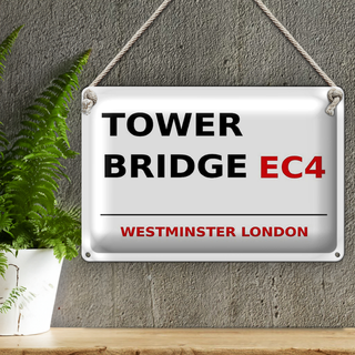Blechschild London 30x20cm Westminster Tower Bridge EC4