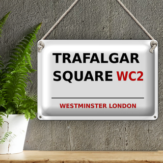 Blechschild London 30x20cm Westminster Trafalgar Square WC2