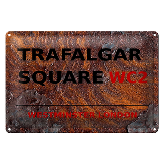 Blechschild London 30x20cm Westminster Trafalgar Square WC2 rost