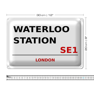 Blechschild London 30x20cm Waterloo Station SE1